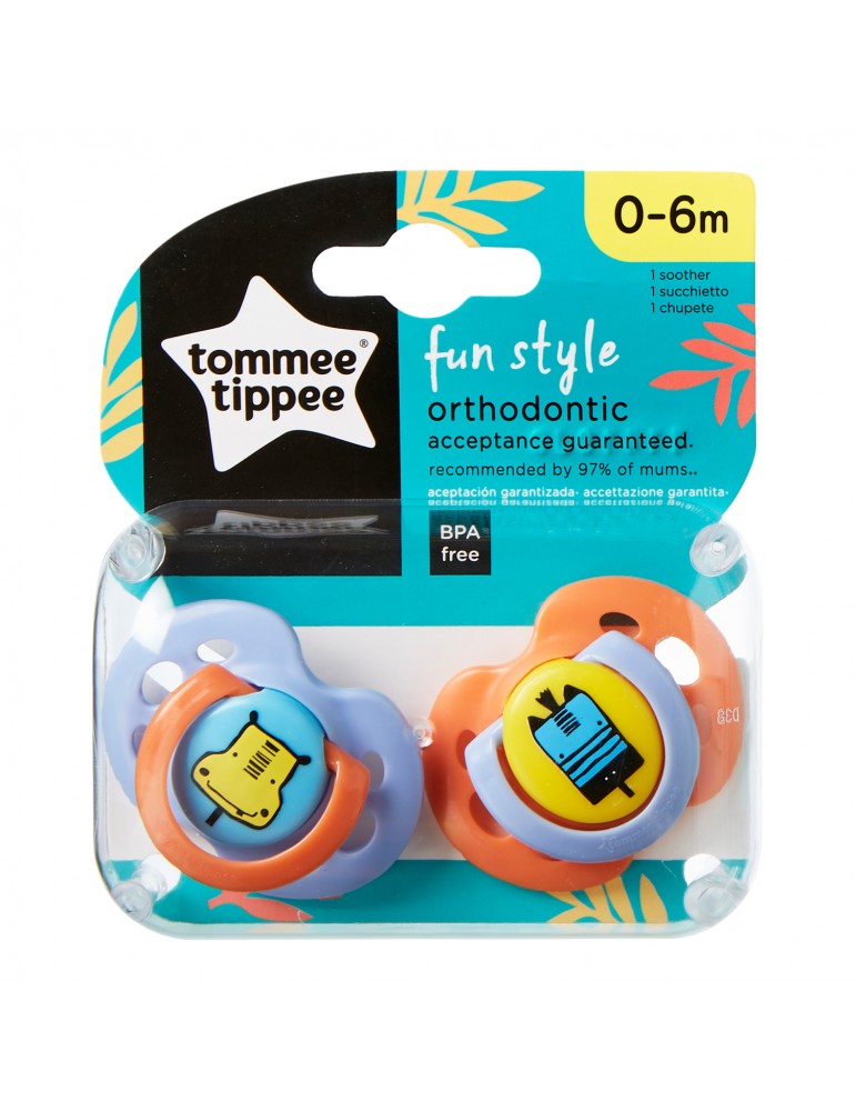 TT 43335795 Smoczek uspokajający FUN STYLE 0-6m 2 szt.