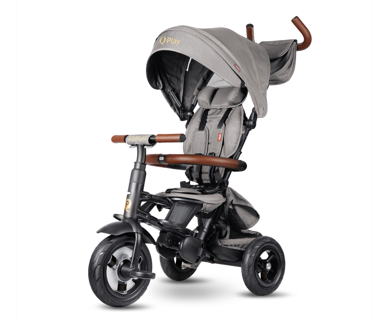MILLY MALLY 5901 Qplay Rowerek Trójkołowy Rito Deluxe Rubber Grey