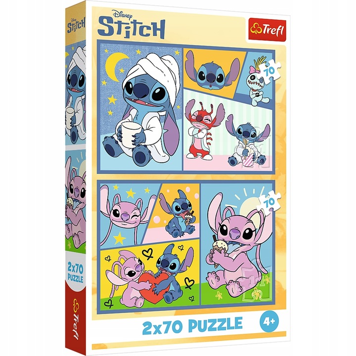 TREFL 34444 Puzzle 2x70 Ze Stitchem nie ma nudy