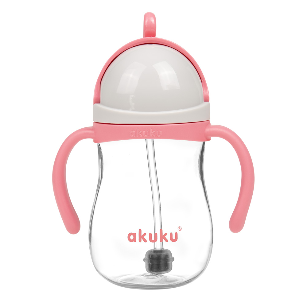 AKUKU A0676 Bidon ze słomką z odważnikiem różowy