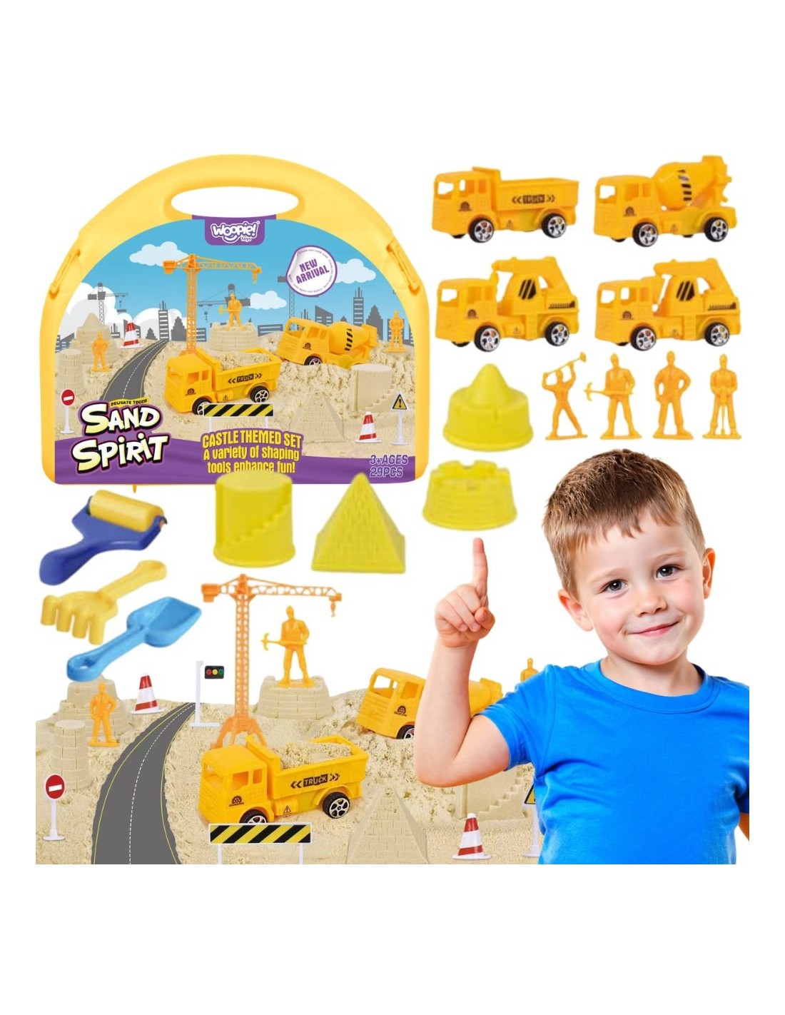 WOOPIE 58762 Magnetyczny piasek kinetyczny Plac budowy