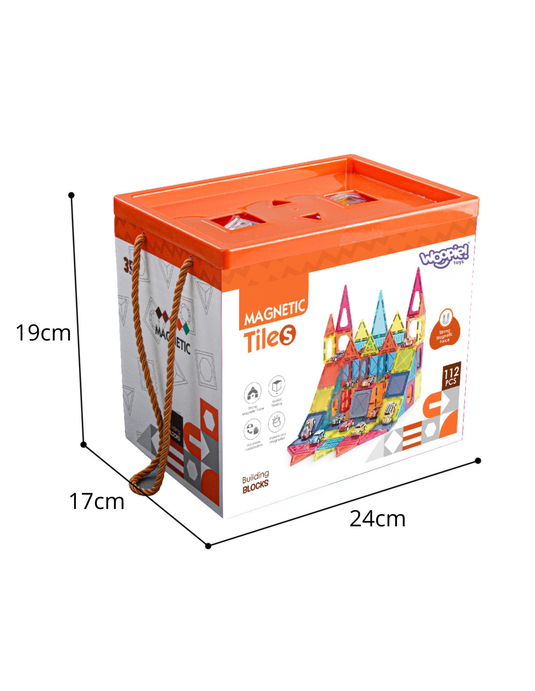 WOOPIE 55990 Klocki magnetyczne 7,5 cm Parking 112 el.