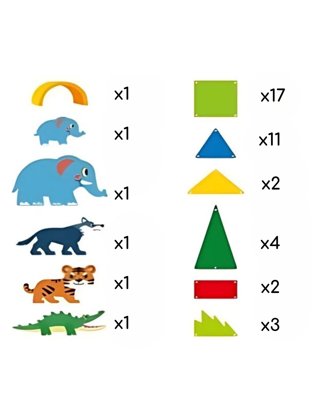 WOOPIE 558600 Klocki magnetyczne 3D Dżungla 45 el.