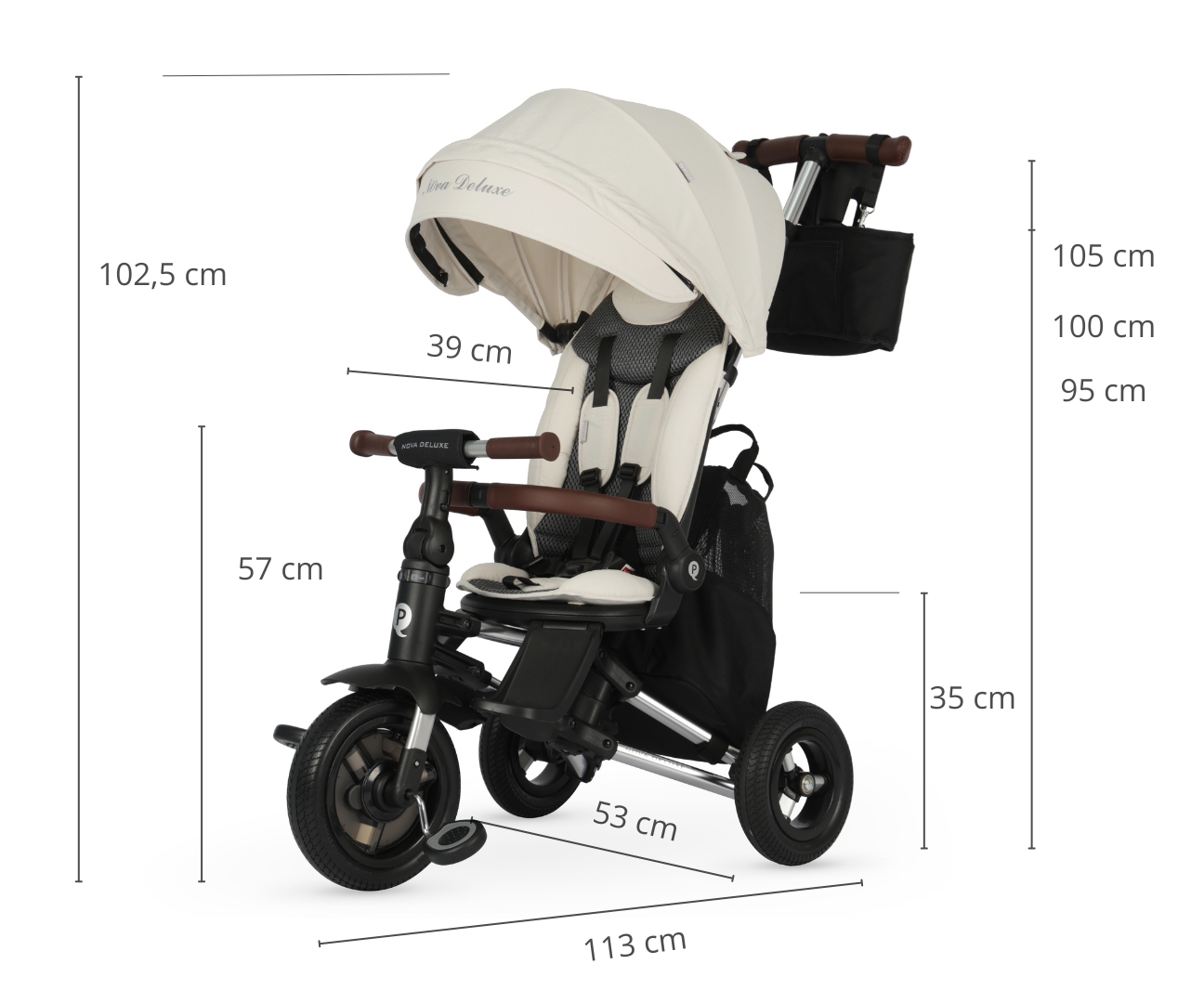 MILLY MALLY 6456 Qplay Rowerek Trójkołowy Nova Deluxe Beige