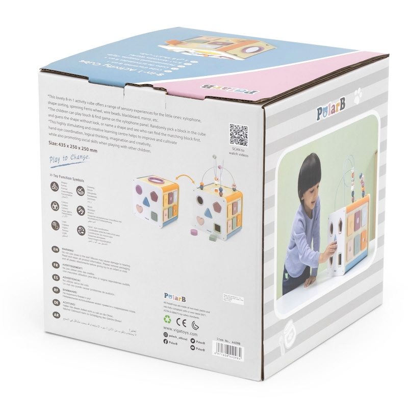 VIGA 44098 PolarB Edukacyjna Kostka 8w1 Sześcian Aktywności