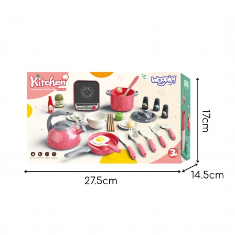 WOOPIE 56515 Zestaw Narzędzi Kuchennych Różowy 24el.