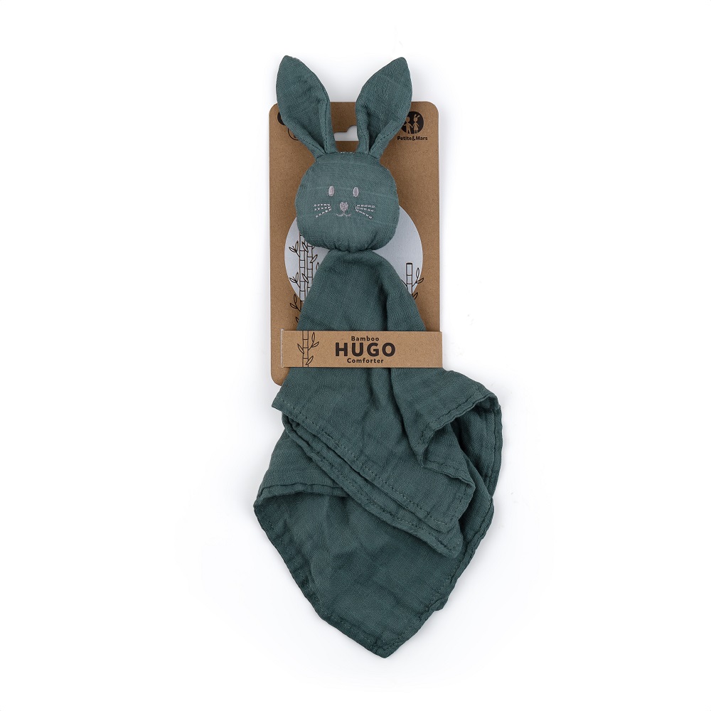 PETITE&MARS 416817 Bambusowa muślinowa przytulanka Hugo Misty Green