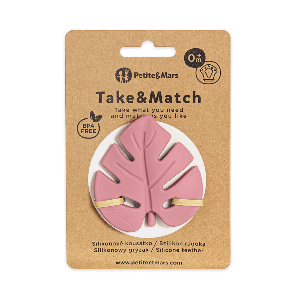 PETITE&MARS 701820 Silikonowy gryzak TAKE&MATCH Dusty Rose 0m+