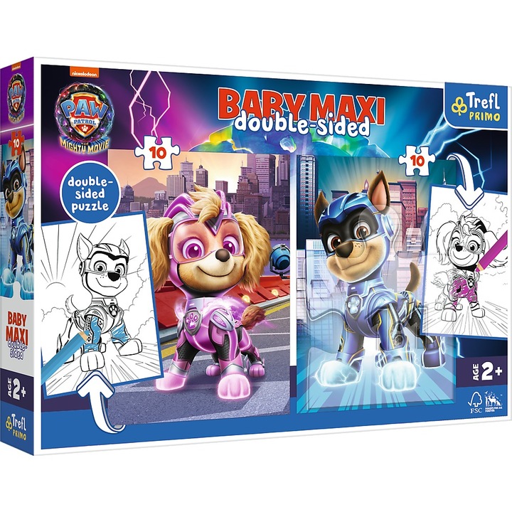 TREFL 43007 Puzzle BABY MAXI 2x10 Bohaterskie pieski / PAW PATROL