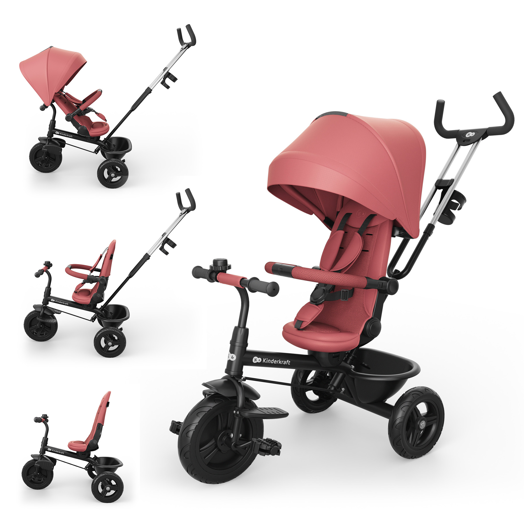 KINDERKRAFT Rowerek trójkołowy ASTON 2 PLUS Pink