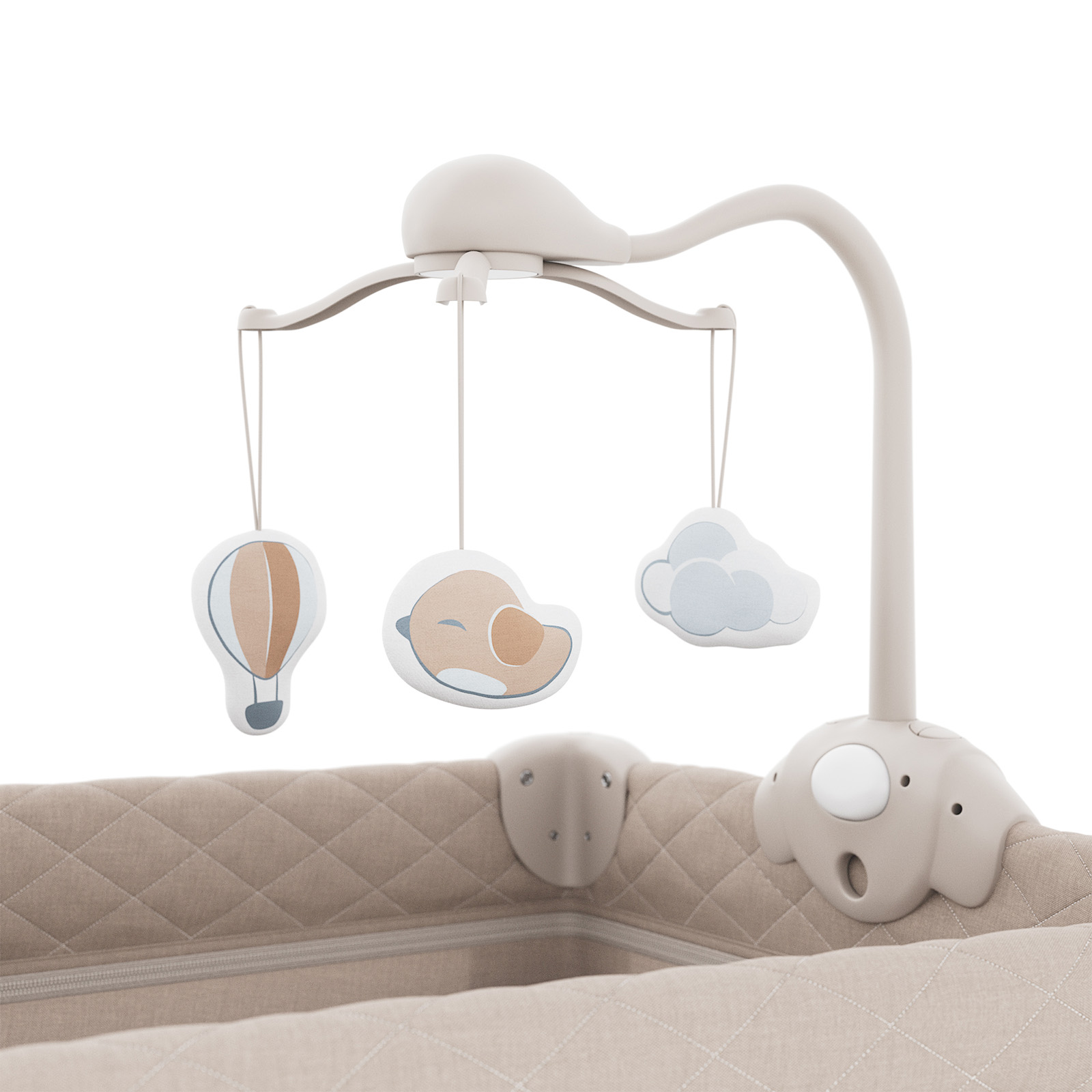 KINDERKRAFT Łóżeczko turystyczne LEODY UP beige with accessories