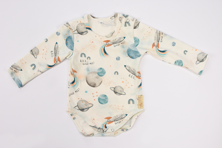 BABY 01198 Body niemowlęce dł rękaw Kosmos Ecru 68/74*