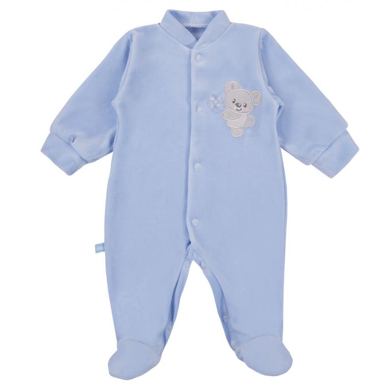 EWA 930088 NEWBORN Pajac welur niebieski 62