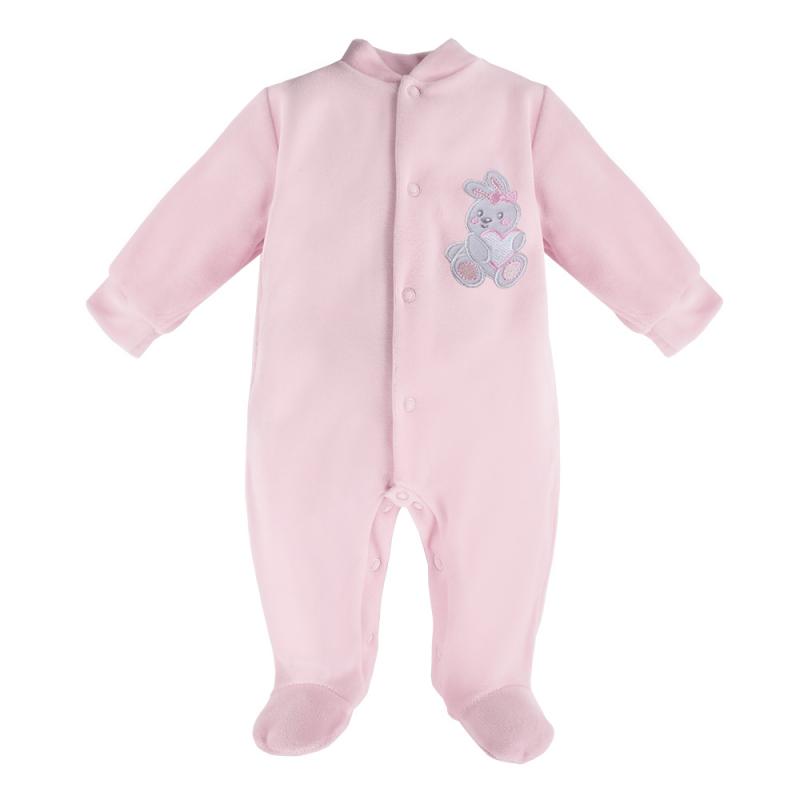 EWA 930019 NEWBORN Pajac welur róż 56