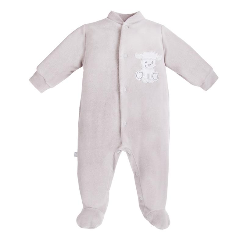 EWA 930033 NEWBORN Pajac welur szary 56