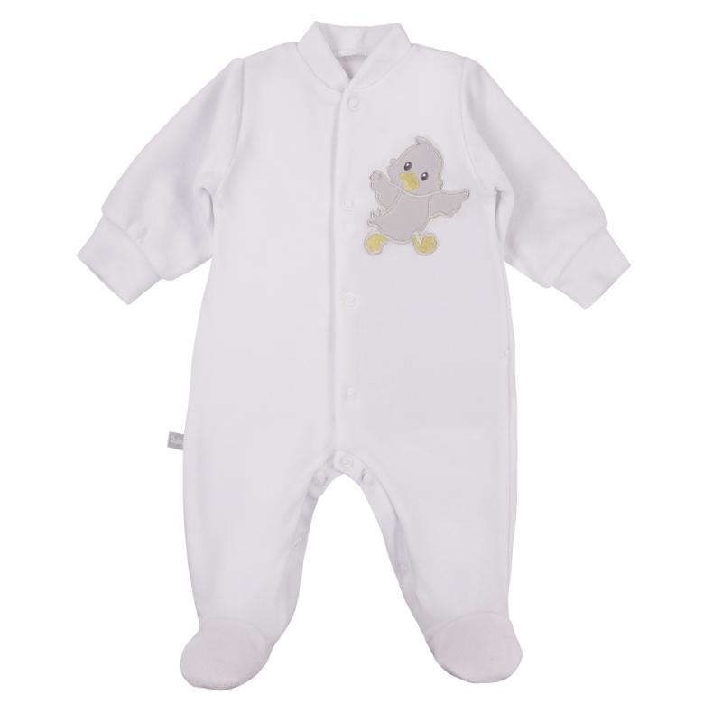 EWA 930002 NEWBORN Pajac welur biały 62