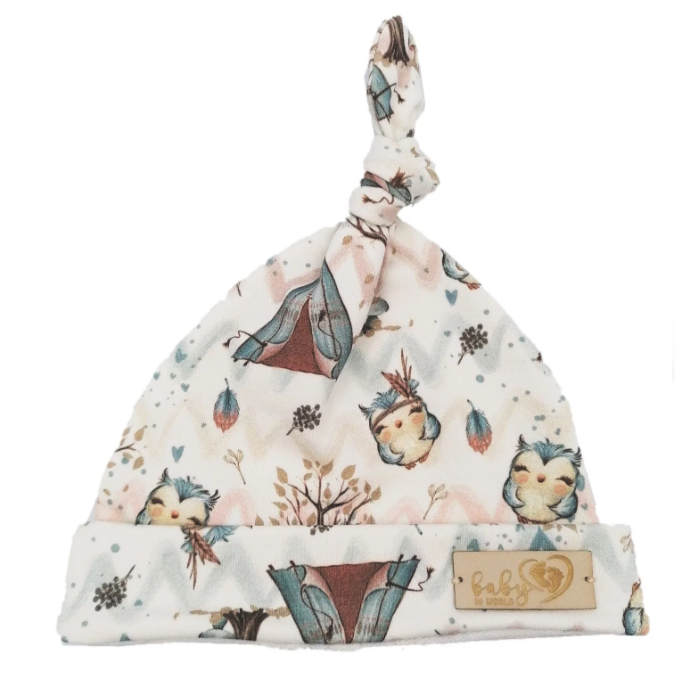 BABY 01092 Czapka niemowlęca Smerfetka Sowa 3-6m*