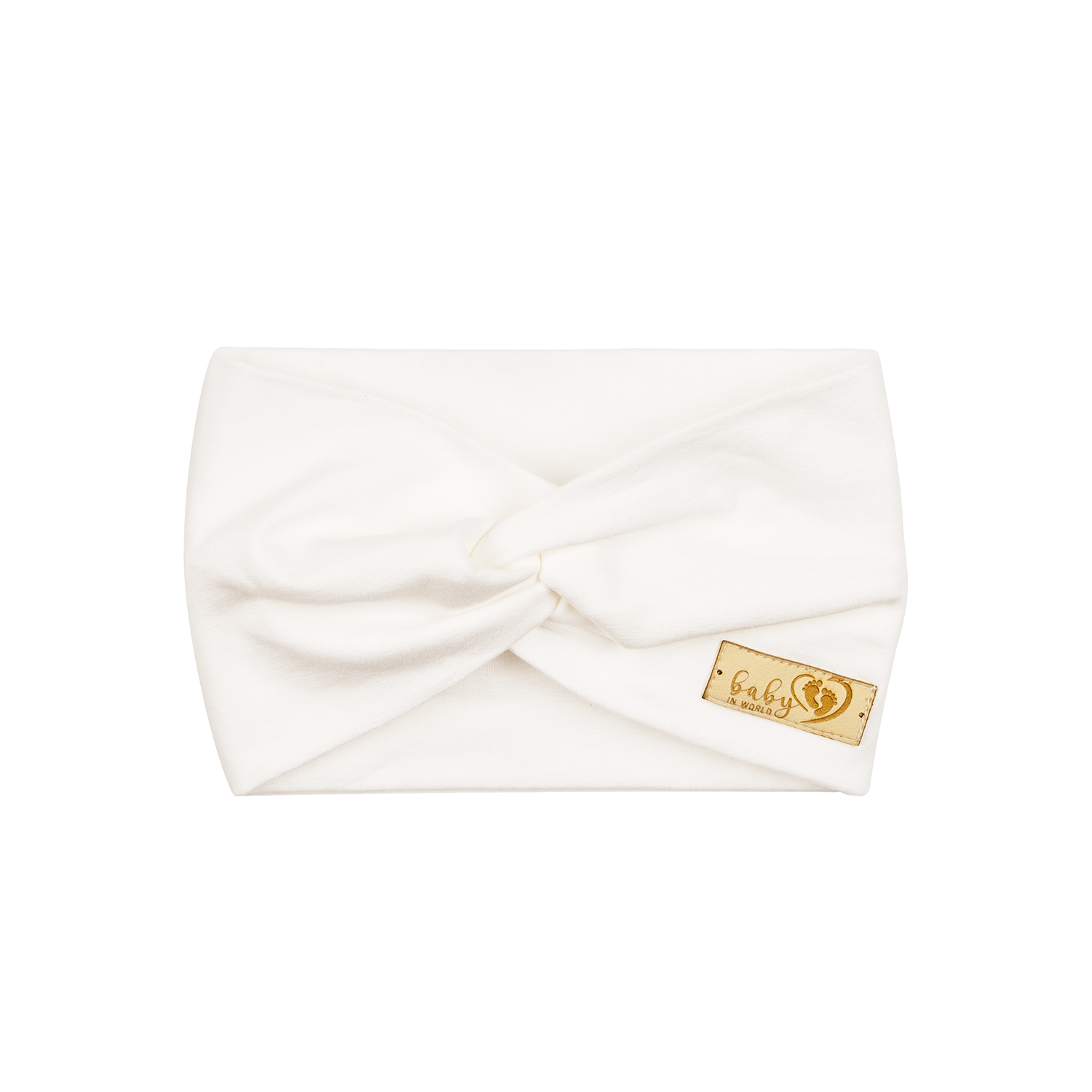 BABY 01418 Opaska przeplatana niemowlęca Cream 3-6m