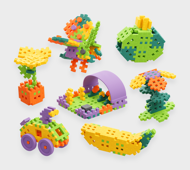 MARIOINEX 904275 Mini waffle - Konstruktor 200 el. Botanik