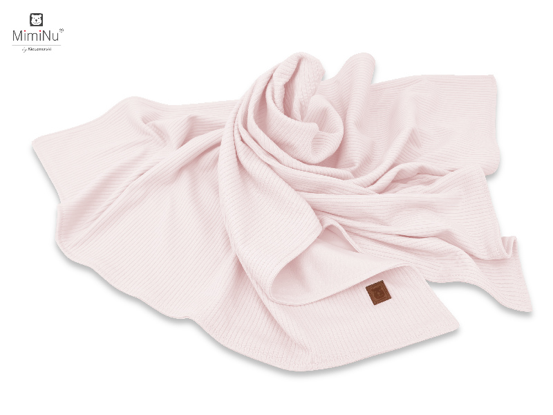 KIECZMERSKI Kocyk 75x100 cm MIMINU SOFT interlock bawełna 100% pudrowy róż
